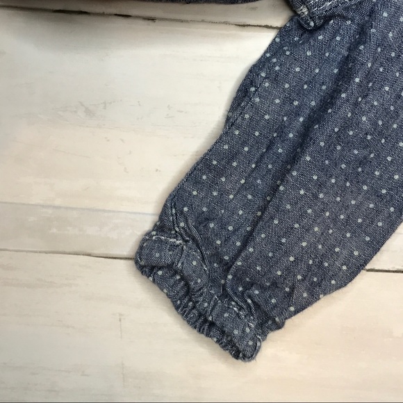 Baby Gap Denim Long Sleeve Collared Onesie, 3 mo. - Picture 6 of 8